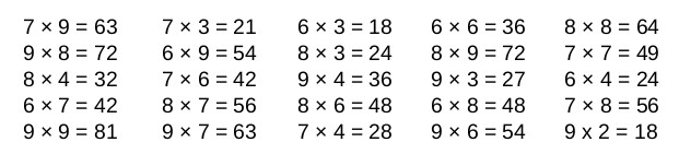 Table de multiplication